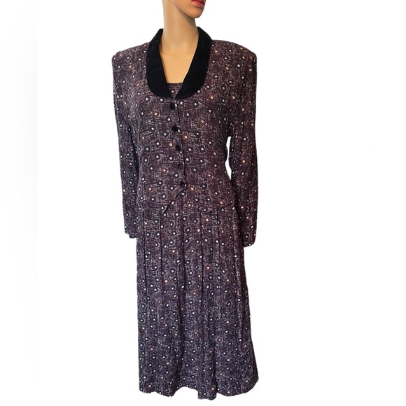 Expressions by Kim Rogers Vintage 80s Witchy Goth Dark Cottagecore Vest Dress - Picture 1 of 6
